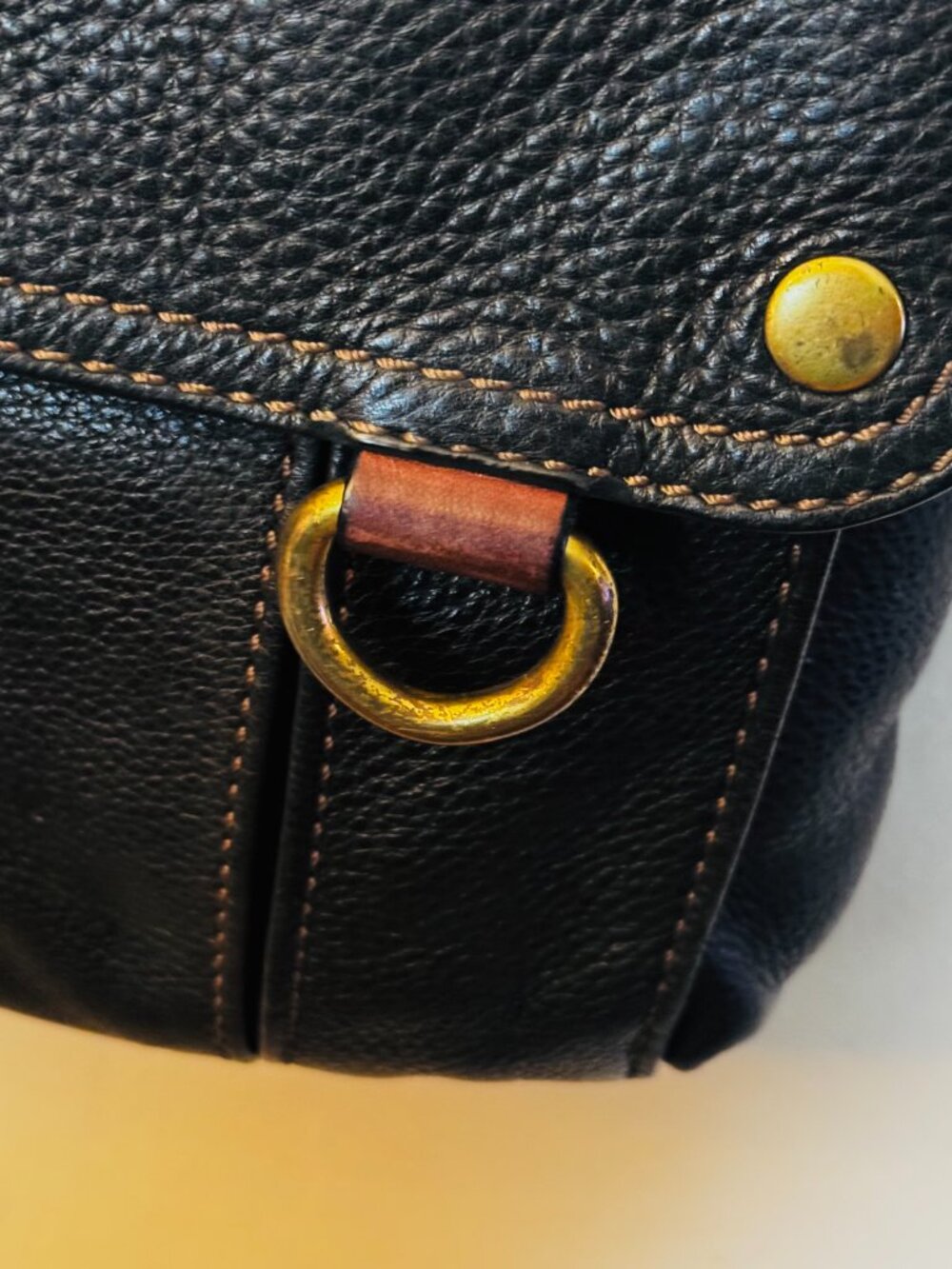 Fossil Morgan Traveler Black Soft Pebble Leather Organizer Crossbody Bag READ - Picture 3 of 15